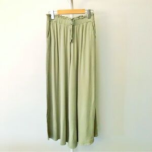 Emery Rose High Waisted Casual Wide Leg Baggy Pastel Green  Pants Trousers.